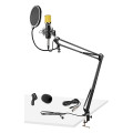 Vonyx - CMS400B STUDIO SET CONDENSER MICROPHONE WITH STAND AND POP FILTER