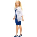 Barbie Doctor Doll, Blonde Curvy, Wearing in White Coat with Stethoscope