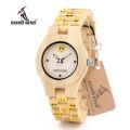 Emotional Face Ladies Wooden Watch Yellow Color