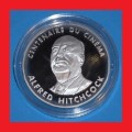 1995 Centenary Of The Cinema Commemorative Coin Alfred Hitchcock 100 Franc