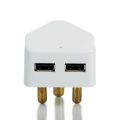 GIZZU 2X USB 3-Prong Wall Charger - White