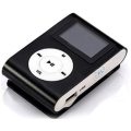 Mini Clip Metal Mp3 Player With LCD Screen - Black