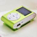 Mini Clip Metal Mp3 Player With LCD Screen - Green