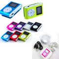Mini Clip Metal Mp3 Player With LCD Screen - Black