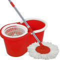 Rotating 360? Magic Spin Mop And Plastic Bucket Set- Red