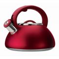 Round Bottomed Stainless Steel Whistling Kettle 2.6L | black | red | blue