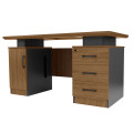 GOF Furniture - Morey Study Desk, Ebony - Cocoa Brown