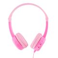 kids BuddyPhones Headphones Travel Wired Aux Pink - With Mic