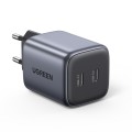 Black UGREEN 45W GaN Charger 2 Port PD Fast Charge Wall Adapter