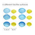 EDX Education - Tactile Shells - Transparent - 6 Tactile Surfaces & 2 Colours - Large & Small - A...