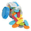 EDX Education - Junior Rainbow Pebbles - Earth Colours - 36pcs Jar - 3 Shapes, 6 Colours
