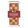 Ambassador - Folding Wooden Chess, Checkers, & Backgammon Set