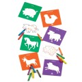 EDX Education - Animal Paint Rub, Stencils and Stamp Set