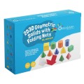 Greenbean Mathematics - Geometric Solids 8cm with Folding Nets - 12 Shapes Pieces