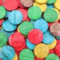 Anthony Peters - Multi - Coloured Coconut Shell Circles (25mm): 250g