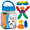EDX Education - Junior Rainbow Pebbles - 36pcs Jar - 3 Shapes, 6 Colours