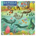 eeBoo - Otters at Play 64 Piece Puzzle