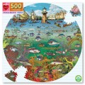 eeBoo - Fish & Boats 500pc Round Puzzle