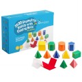Greenbean Mathematics - Geometric Solids 8cm with Folding Nets - 12 Shapes Pieces