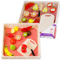 Tookytoy - Pretend Play Wooden Cutting Fruit Toy Set