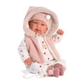 Llorens - Newborn Baby Girl Doll with Pink Romper & Accessories: Tina - 44cm (Mechanism Optional)