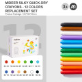 Mideer - Silky Crayons Refills - 12 Colours