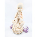 Meditating Monk Statue On Lotus (32cm)