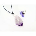 Rough Amethyst Crystal Wire Point Necklace