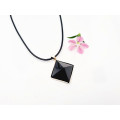 Black Obsidian Pyramid Necklace