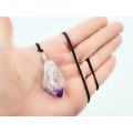Rough Amethyst Crystal Wire Point Necklace