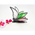 Green &amp; Pink Stained Glass Laying Fairy