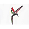 Stained Glass Red Humming Bird (16cm)