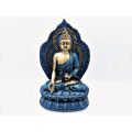 Buddha Statue Blue Lotus (25cm)