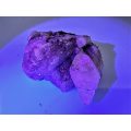 Dogtooth Calcite on Drusy Quartz Cluster F (328g) (Orange under UV)