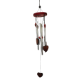 Wooden Heart Aluminum  Wind Chime
