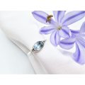 Blue Topaz Oval Circles Ring (925 Silver)
