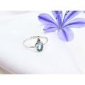 Blue Topaz Oval Drop Circles (925 Silver)