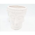 White Ceramic Buddha Pot Plant Holder