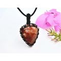 Cherry Quartz Crystal Braided Necklace- Drop