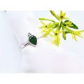 Green Emerald Circles Ring (925 Silver)
