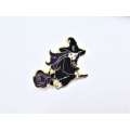Witch on broom Pin Badge