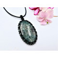 Moss Agate Crystal Braided Necklace - Oval