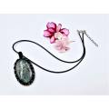 Moss Agate Crystal Braided Necklace - Oval