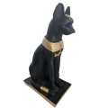 Egyptian Bastet Black Cat Statue with Gold Trim XL (42cm)