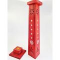 Red Sun Vertical Wooden Incense Box