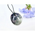 Rainbow Fluorite Polished Oval Necklace