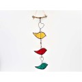 Stained Glass Hanging Birds (Green, Yellow, Red)