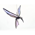 Stained Glass Purple Humming Bird (16cm)
