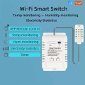 Smart Humidity Switch 16A | Energy Monitor + 433Mhz | WiFi Tuya Smart Life