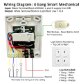 Smart Wi-Fi Mechanical Light Switch, 4 Gang | Neutral Wire  | Wi-Fi Tuya Smart Life